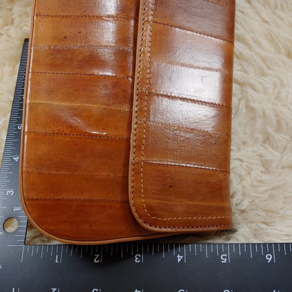 MODA SPANA Eel Skin Clutch/Purse, Tan - Picture 12 of 16